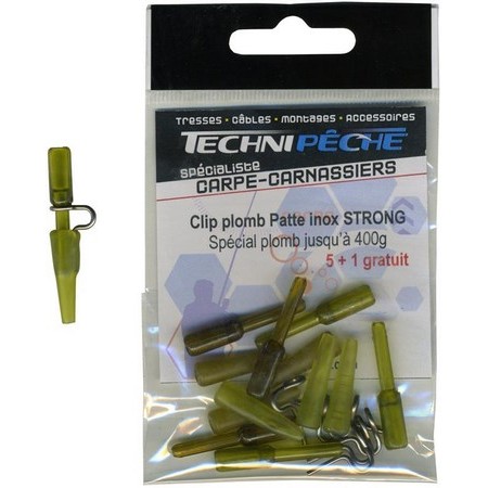 Clip Plombpatte Inox Strong Technipêche - Paquete De 6