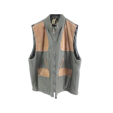 Colete Sem Mangas Beretta Kaki Et Cuir Marron