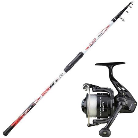 Combo Surfcasting Telescópica Sunset Freeport Sw + Sunhopper Swf Fd