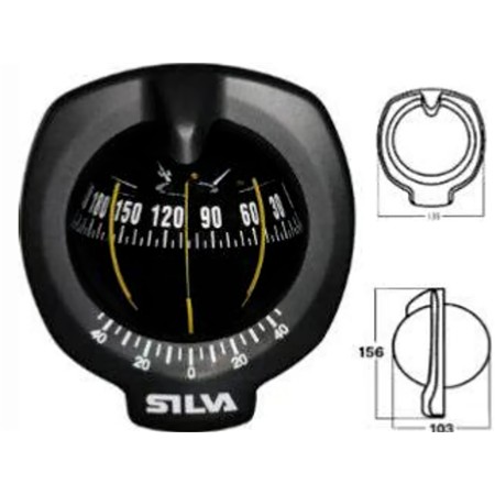 COMPAS SILVA 102BH POUR MONTAGE CLOISON, CLINOMÈTRE ET ÉCLAIRAGE 12V
