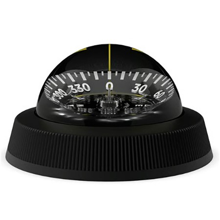 COMPASS SILVA 85E FLAT MOUNTING, PAD AND 12V LIGHTING - BLACK