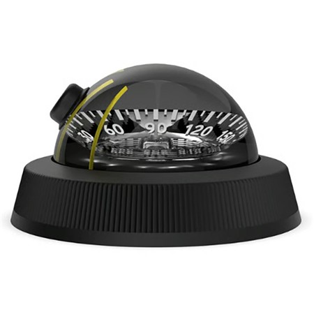 COMPASS SILVA 85E FLAT MOUNTING, PAD AND 12V LIGHTING - BLACK