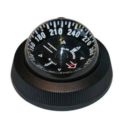COMPASS SILVA 85E FLAT MOUNTING, PAD AND 12V LIGHTING - BLACK