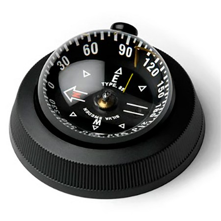 Compass Silva 85E Montage Plat Plot Et Éclairage 12V - Noir
