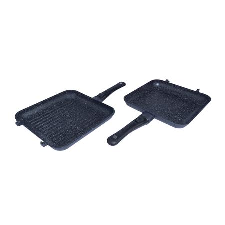 CONJUNTO DE COZINHA RIDGE MONKEY CONNECT PAN & GRIDDLE XXL GRANITE EDITION