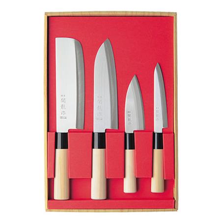 Conjunto De Facax Sekiryu Nakiri Santoku Small Deba Petty