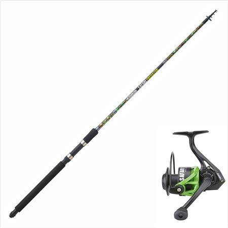 Conjunto Spinning Telescopico Com Suporte Garbolino Safari Predator Telespin + Safari Spin