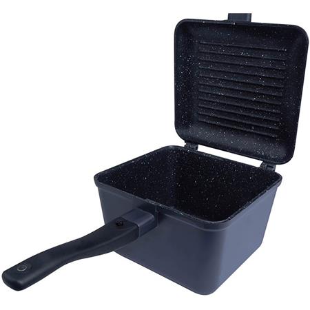 COOKWARE SET RIDGE MONKEY CONNECT DEEP PAN & GRIDDLE XL GRANITE EDITION