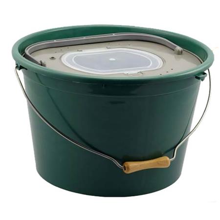 Cubo Para Vivos Plastilys 18L Redondo Verde Oscuro + Cesta De Vivero