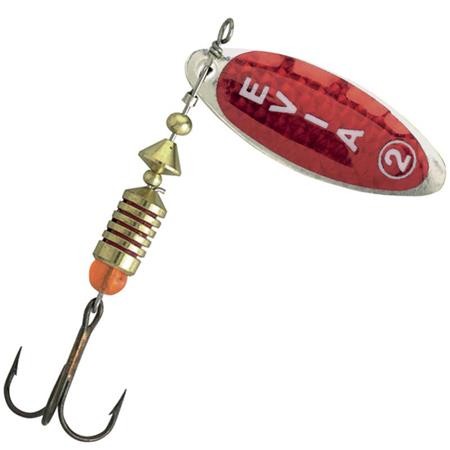 Cucharilla Giratoria Evia Sunshine Mod 13B - Plata/Rojo