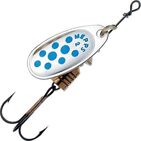 Cucharilla Giratoria Mepps Comet Plateado Punto Azul