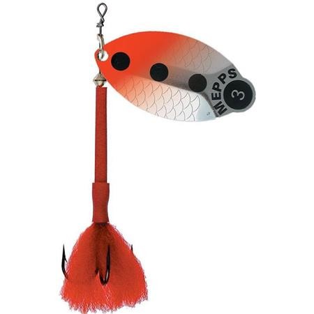 Cucharilla Giratoria Mepps Lusox Fluorescente Plateado Rojo