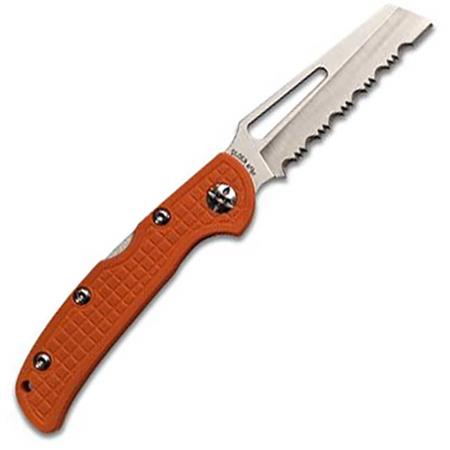 Cuchillo Plegable De Rescate Y Auxilio Hpa Dents Crantés Orange