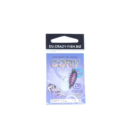 Cuiller Ondulante Crazy Fish Spoon Cory - 1.1G - Black Pink Dot
