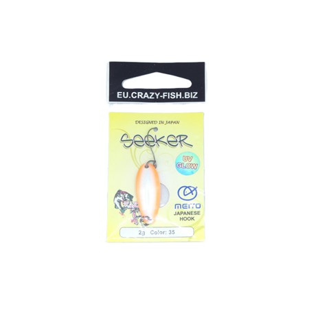 Cuiller Ondulante Crazy Fish Spoon Seeker - 2G - Pink White Orange Back