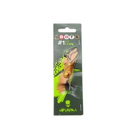 Cuiller Tournante Gunki Dots Fly 1L - 2.45G - Gold Tiger