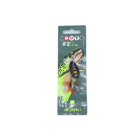 Cuiller Tournante Gunki Dots Fly 2L - 3.15G - Full Black-Orange