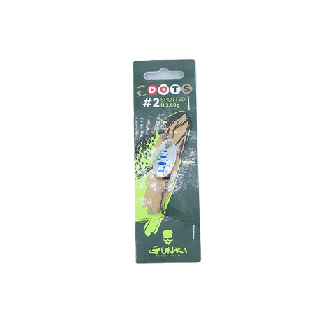 Cuiller Tournante Gunki Dots Spotted 2H - 3.80G - Full Silver-Blue