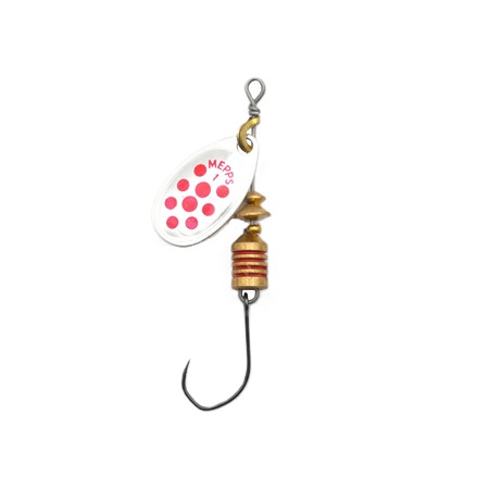 Cuiller Tournante Mepps Aglia Hameçon Simple Argent Point Rouge - N°1
