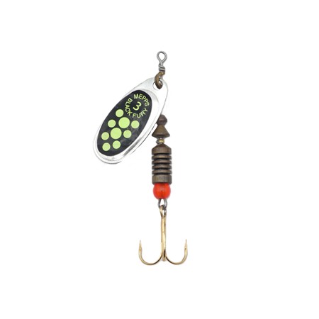 Cuiller Tournante Mepps Comet Argent Noir Point Jaune - N°3
