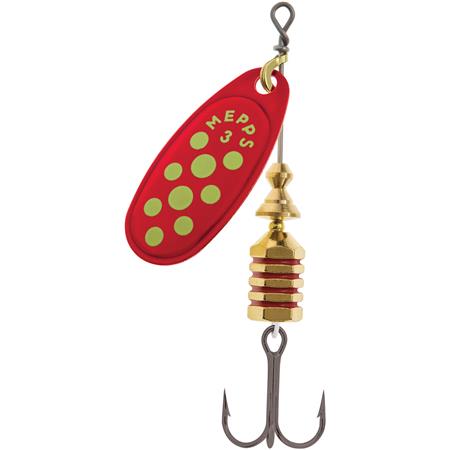 Cuiller Tournante Mepps Comet Argent Platinium Rouge Point Chartreuse
