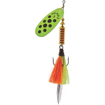 Cuiller Tournante Mepps Comet Longtail Or Fluo Chartreuse Point Noir Dres