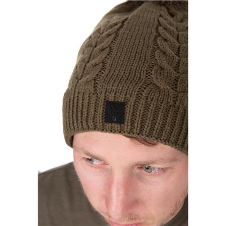 CZAPKA FOX KNITTED BOBBLE - KHAKI