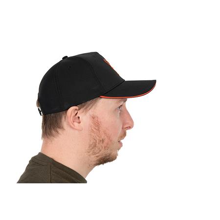 CZAPKA MĘSKA FOX COLLECTION BASEBALL CAP BLACK & ORANGE - CZARNY