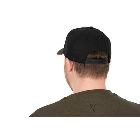 CZAPKA MĘSKA FOX COLLECTION BASEBALL CAP BLACK & ORANGE - CZARNY