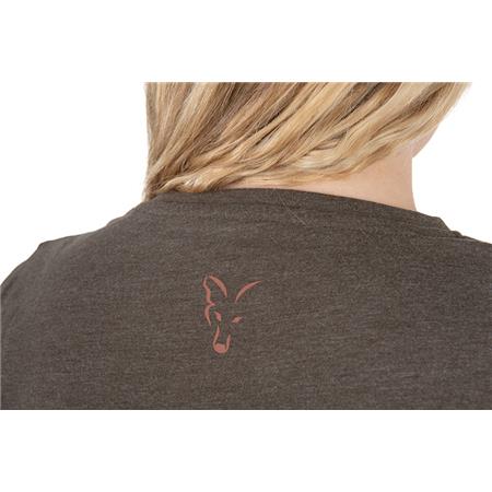 DAMEN-T-SHIRT MIT KURZEN ÄRMELN FOX WC V NECK T - OLIV