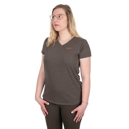 Dames T-Shirt Met Korte Mouwen Fox Wc V Neck T - Olijf