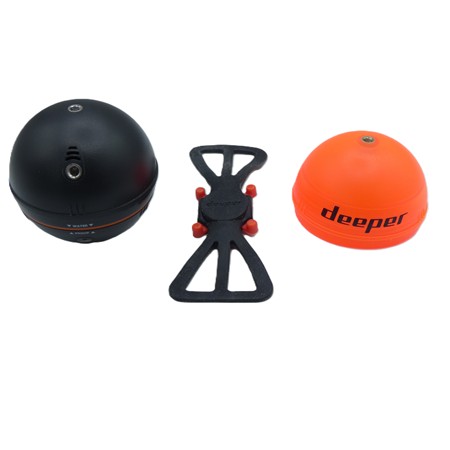 Depper Pro+ V2 + Support De Fixation Smarthphone Sur Canne + Couvercle Orange Pour Pêche De Nuit Deeper Pro + V2 Gps - De-Fldp30