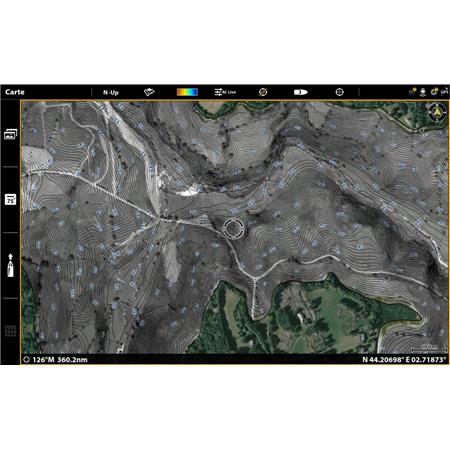 DETALJERET KORT HUMMINBIRD LAKEMASTER V2 PREMIUM OVER DE VIGTIGSTE FRANSKE SØER