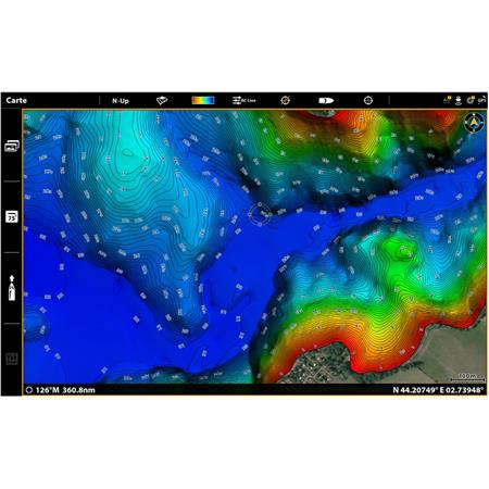 DETALJERET KORT HUMMINBIRD LAKEMASTER V2 PREMIUM OVER DE VIGTIGSTE FRANSKE SØER