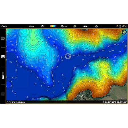 DETALJERET KORT HUMMINBIRD LAKEMASTER V2 PREMIUM OVER DE VIGTIGSTE FRANSKE SØER
