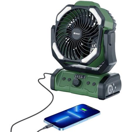 DRAAGBARE VENTILATOR HOLDCARP RECHARGEABLE DOUBLEMOTOR FAN