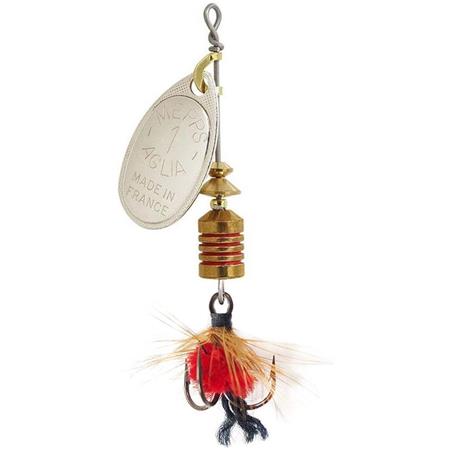 Draailepel Mepps Aglia Argent Mouche Rouge