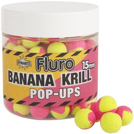 Drijvende Boilie Dynamite Baits Fluro Two Tone Pop-Ups Krill En Banana Fluro