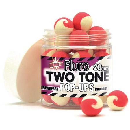 Drijvende Boilies Dynamite Baits Fluro Two Tone Pop Up Strawberry En Kokoscrème