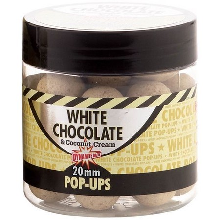 Drijvende Boilies Dynamite Baits White Chocolate & Coconut Cream Pop Ups