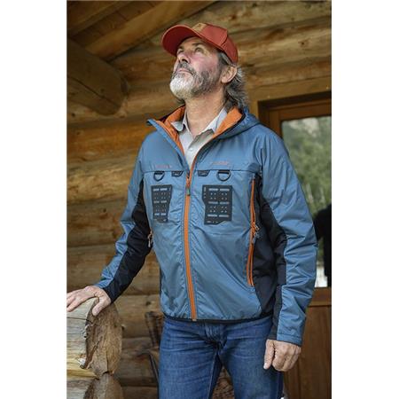 DUNJAKKE HERRE DEVAUX RIFT'FLY - ORANGE/BLÅ