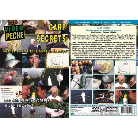 Dvd - Carp Secrets Avec John Llewellyn, John Baker Et Dennis Mc Fetrich - Pêche De La Carpe - Vidéo Pêche