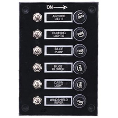 Eltavle Plastimo Bakelite - 6 Vippekontakter