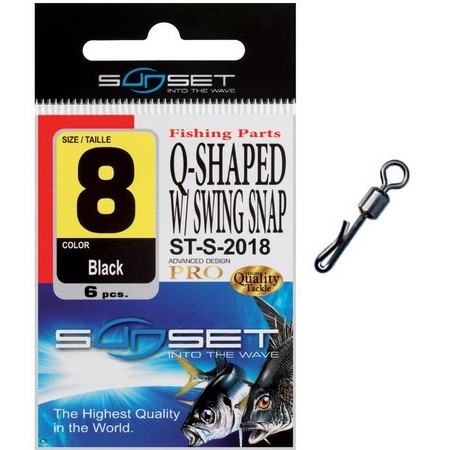 Emerillon Agrafe Mar Sunset Q-Shaped W / Swing Snap St-S-2018 - Pack De 6