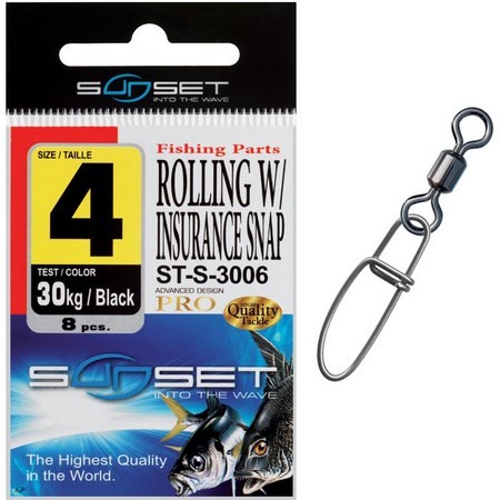 EMERILLON AGRAFE MAR SUNSET ROLLING W / INSURANCE SNAP ST-S-3006 - PACK