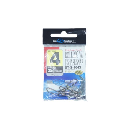 Emerillon Agrafe Mer Sunset Rolling W / T-Shape Snap St-S-1043 -   N°4 - Par 4