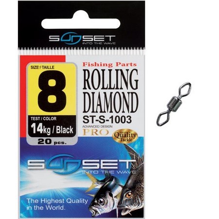 Emerillón Mar Sunset Rolling Diamond St-S-1003 - Paquete De 20