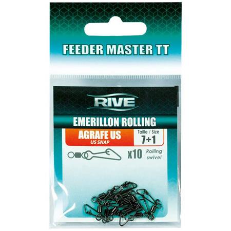 Emerillón Rolling Con Broche Rive Rolling Us Feeder Master Tt - Paquete De 10