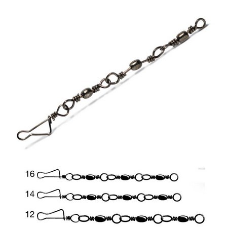Engelsk Svirvel Vmc Barrel + Snap 3545 Bk - Pakke Med 4