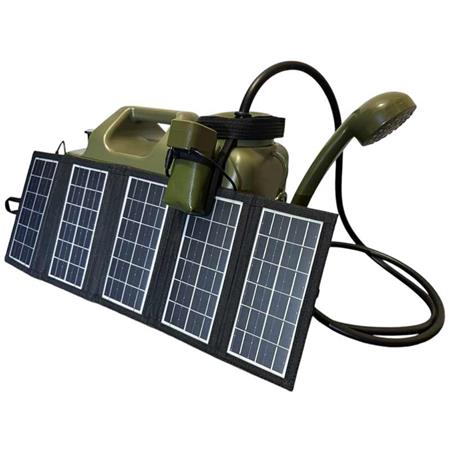 Ensemble Douche + Bidon + Panneau Solaire Holdcarp Rechargeable Camping Shower 11L +  10W Solar